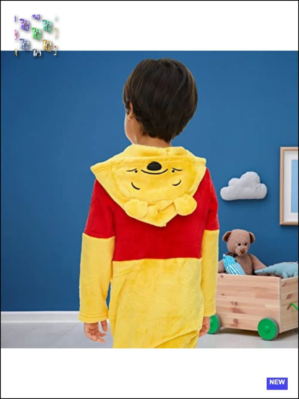 Disney Winnie the Pooh Fleece Hooded Footed Pajama Cosplay Costume for Baby